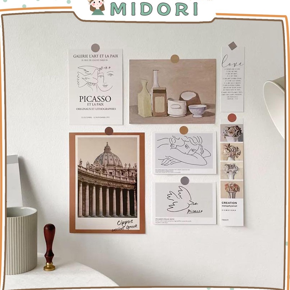 

Grosir Diskon MIDORI 7Pcs VINTAGE POSTCARD Wall Decor Sticker B123