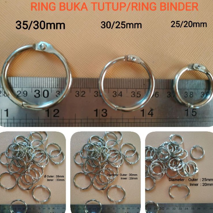 

Murah Spesial 12pcslot SIZE 25335456mm RING BUKA TUTUPRING BINDER NIKEL