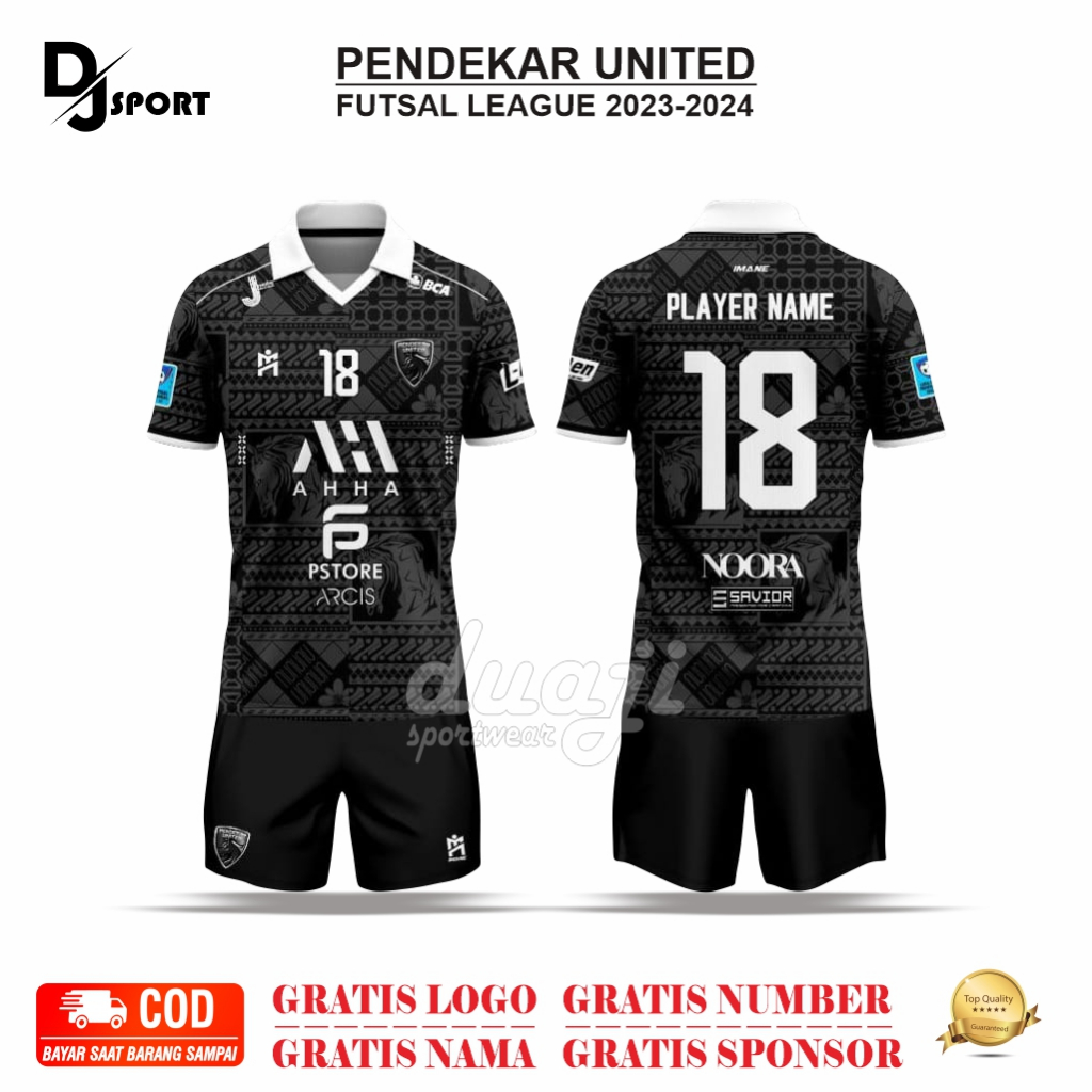 JERSEY FUTSAL PENDEKAR UNITED 2023-2024 TERBARU FULL PRINTING PREMIUM GRATIS NAMA READY SIZE ANAK & 