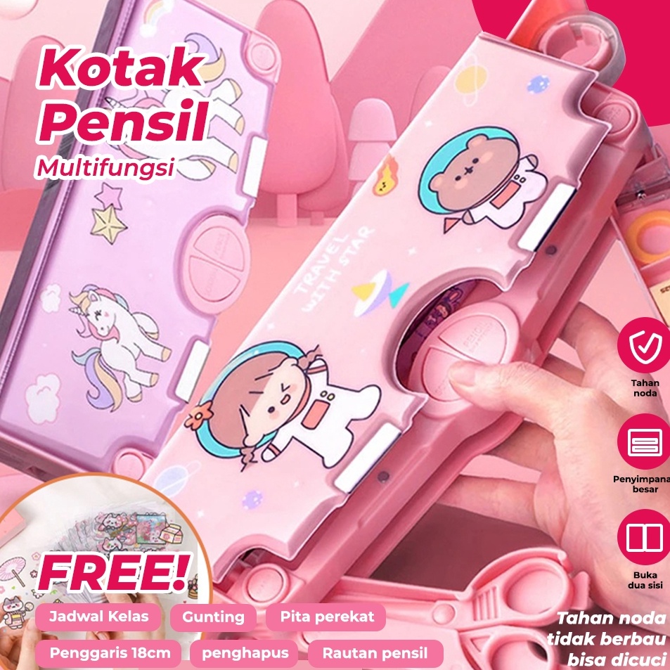 

Penjualan Terbaiik SNI Kotak Alat Tulis Kotak Pensil Pola Kartun Rautan Kapasitas Tempat Pensil Dua Lapis Bahan Plastik Multifungsi