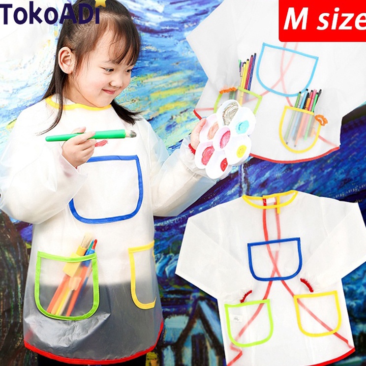 

Get Now Apron Lukis Anak Lengan Panjang AntiAir Celemek Melukis Waterproof Kids Painting Smock