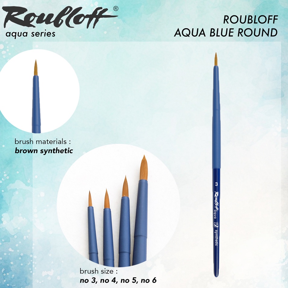 

Langsung Beli Kuas Lukis Roubloff Brush Aqua Blue Series synthetic brush Round Dagger