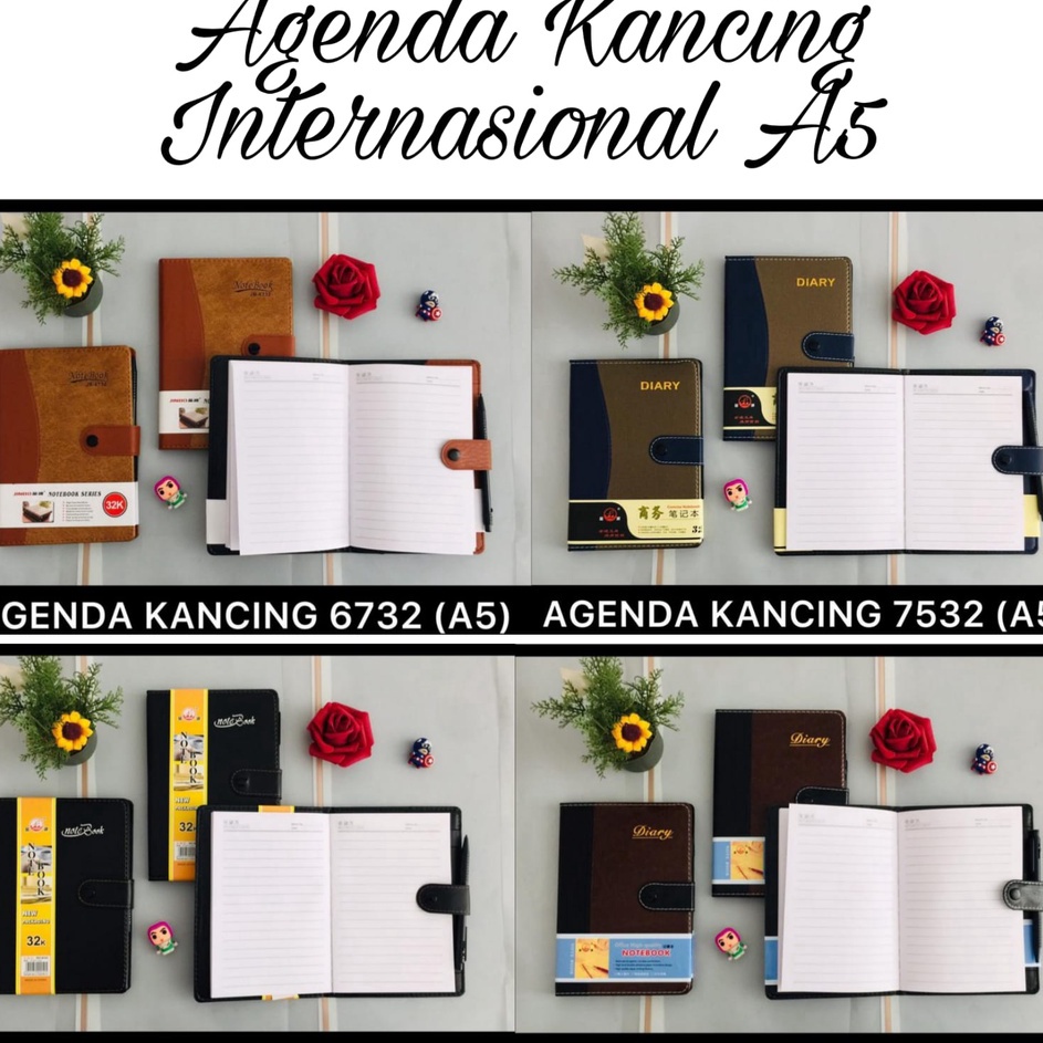 

Top Brand BUKU AGENDA KANCING INTERNATIONAL NOTEBOOK 32K UKURAN A5 PLUS PULPEN 195 X 135 CM ISI 14 HALAMAN