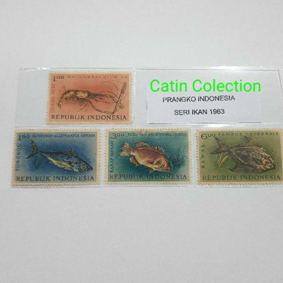 

Kejar Kejutan Perangko Indonesia Seri Ikan tahun 1963 kondisi baru mint isi 4pcs