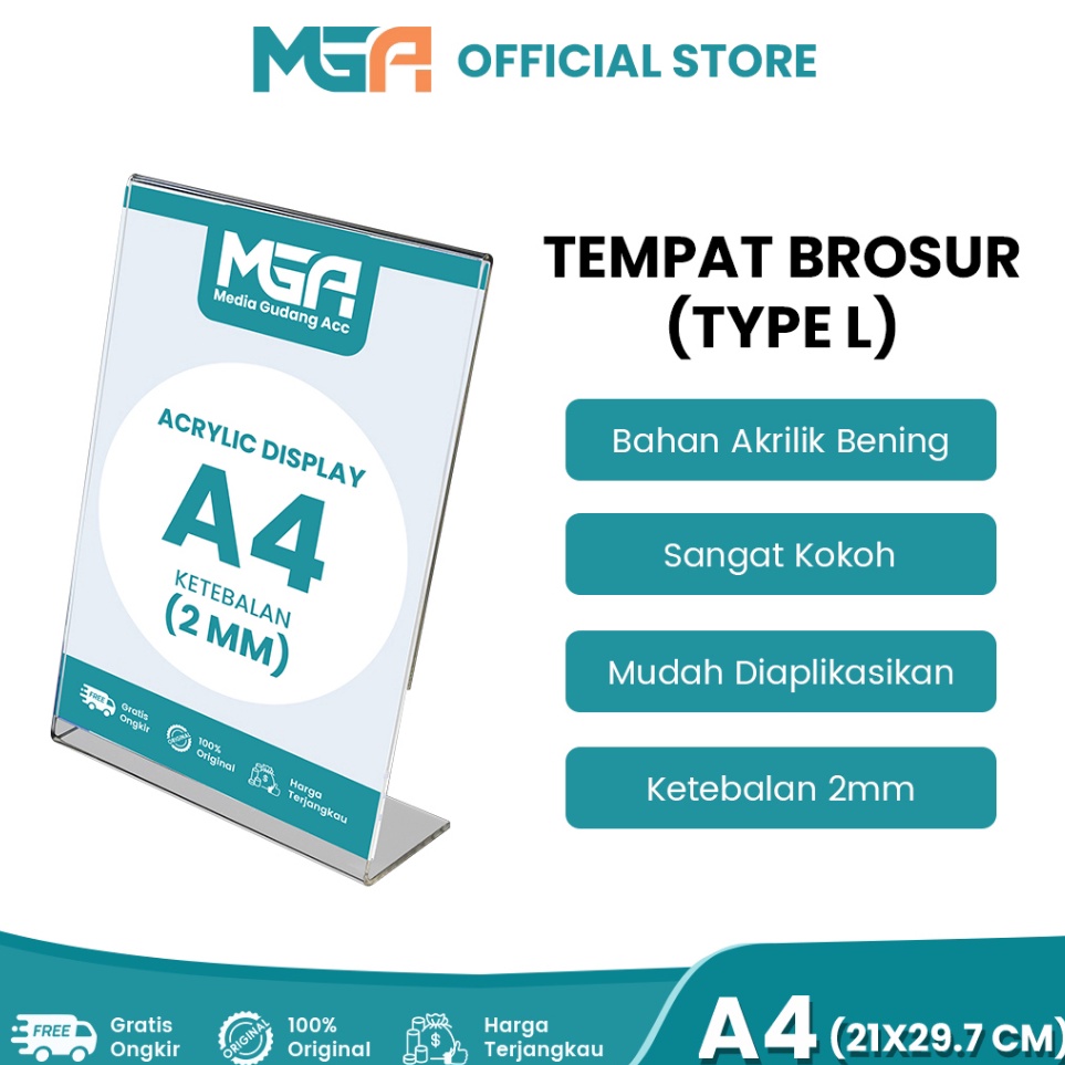 

Diskon Terbaik TEMPAT BROSUR A4 2MM PORTRAIT TIPE L TENT HOLDER TENT CARD STAND DISPLAY AKRILIK
