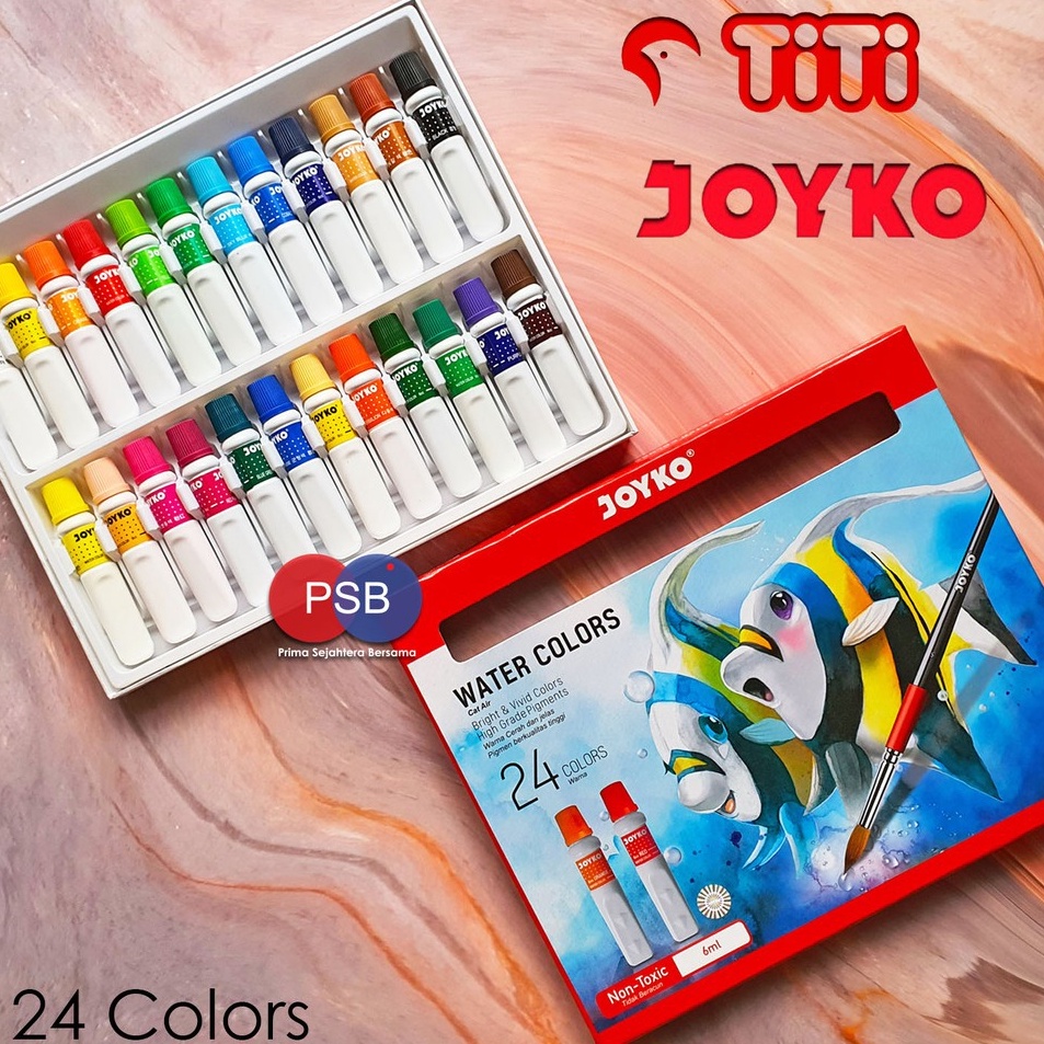 

Segera Ambil Titi Joyko Water color 24 colors cat air Titi Joyko 24 warna