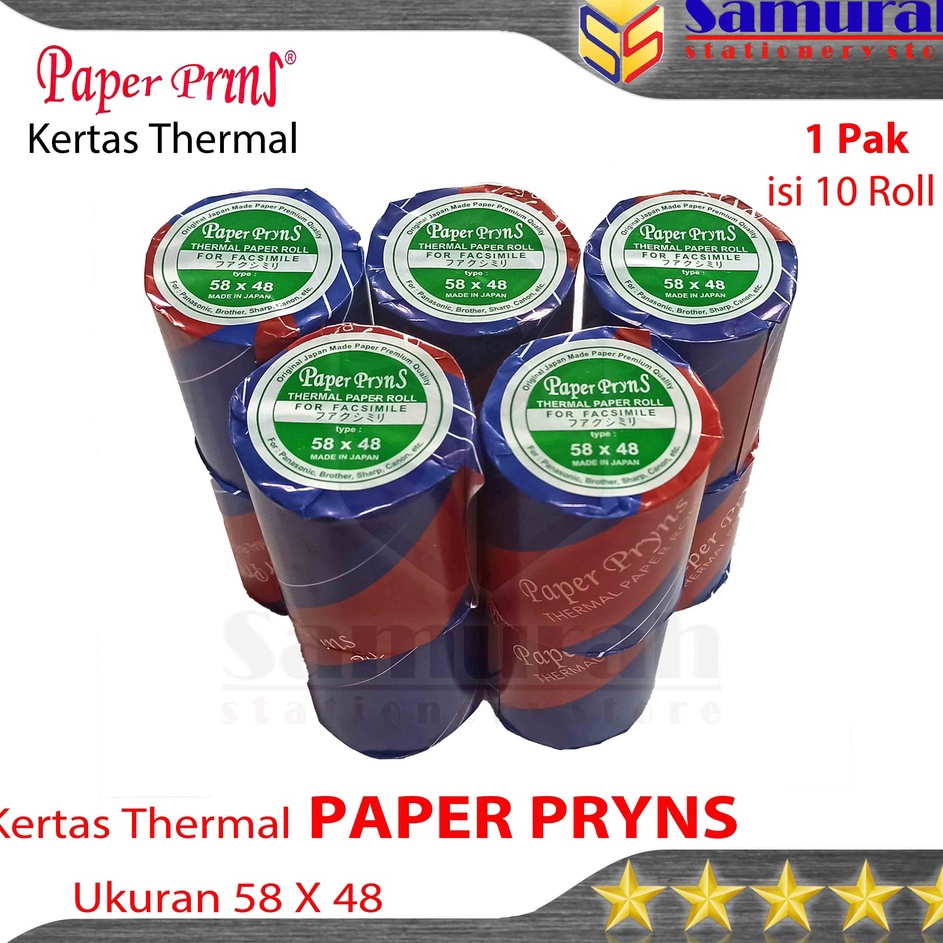 

Hemat Pilihan Kertas Thermal PaperPryns 58 x 48 mm Struk Kasir Roll 58x48 Paper Prins Kertas Rol Print Mobile Printer 5848 Mini Printer Termal 5848