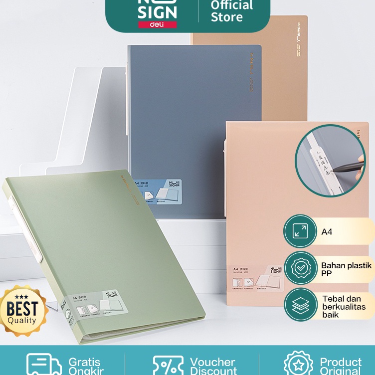 

Kejutan Meriah Nusign Display Book File Map Clear Holder Document Keeper A4 3 4 6 Slot NS16X