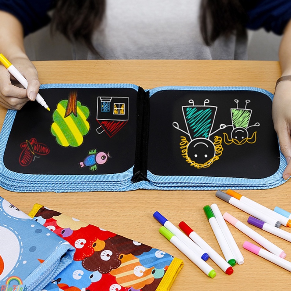 

Grosir Terkeren Buku Gambar Portable Magic Book Black Book Portable Buku Gambar Ajaib Reusable Bisa Menghapus