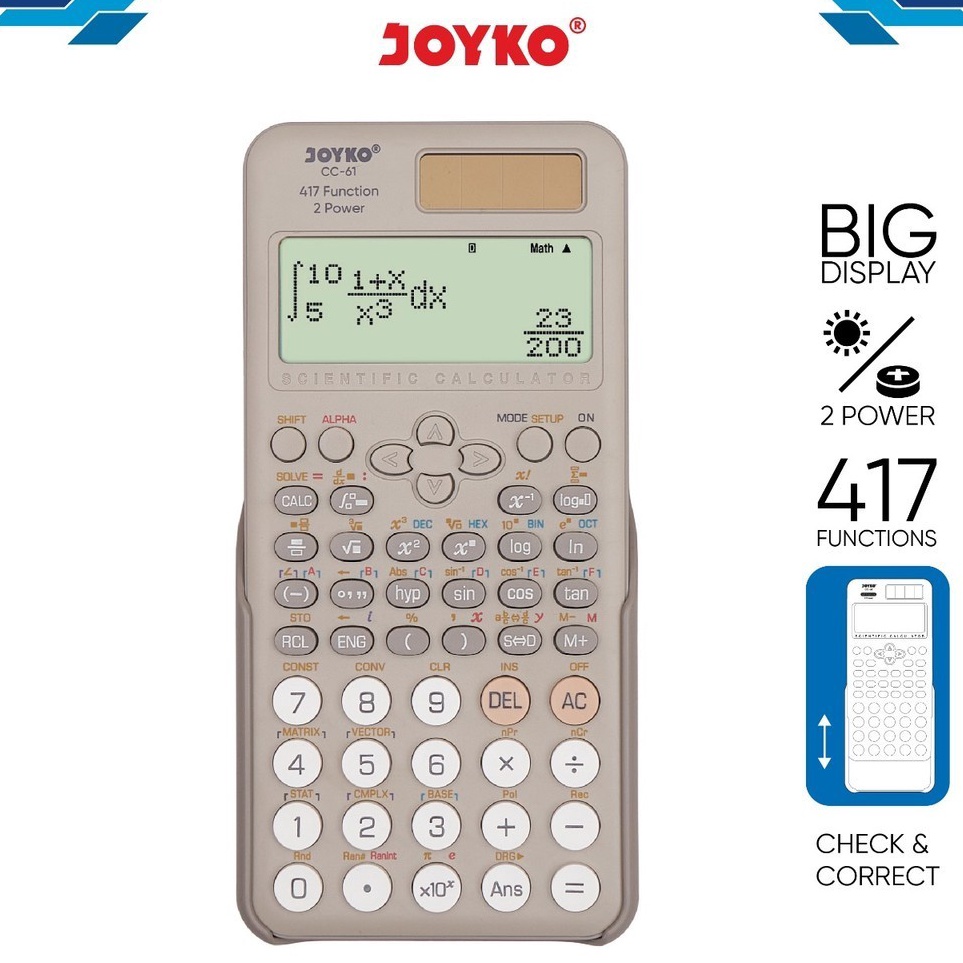

Hadir Berkualitas Kalkulator SCIENTIFIC JOYKO CC 61 ILMIAH Calculator Sekolah Kuliah Mirip FX991ES