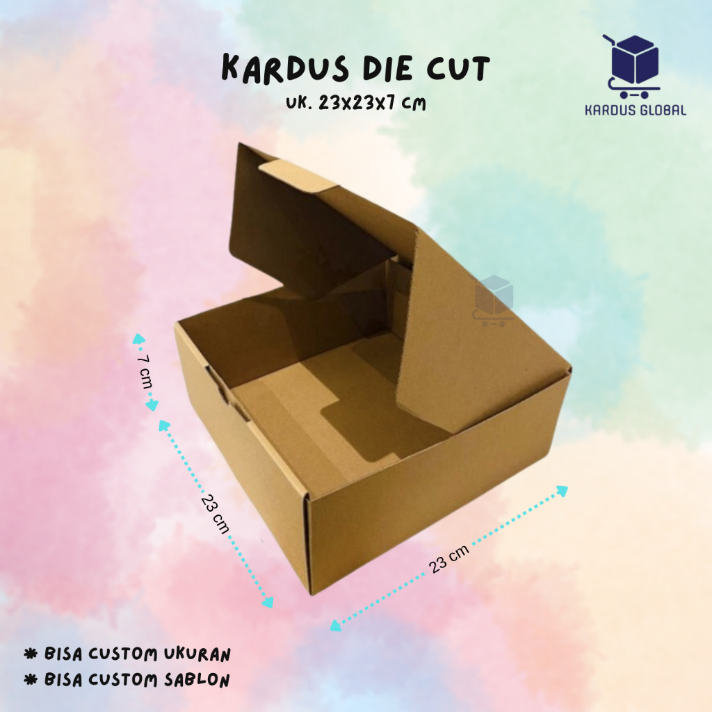 

KARDUS DIE CUT POLOS UKURAN 23X23X7 ( CM )
