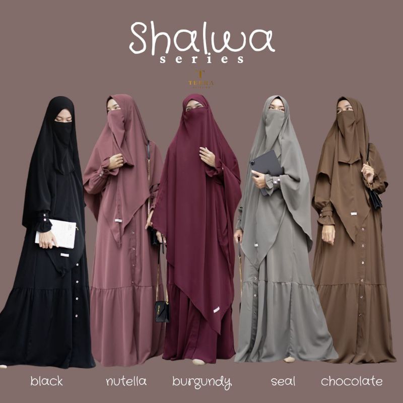 Shalwa Series - Set Abaya/Gamis Khimar French Khimar Cadar