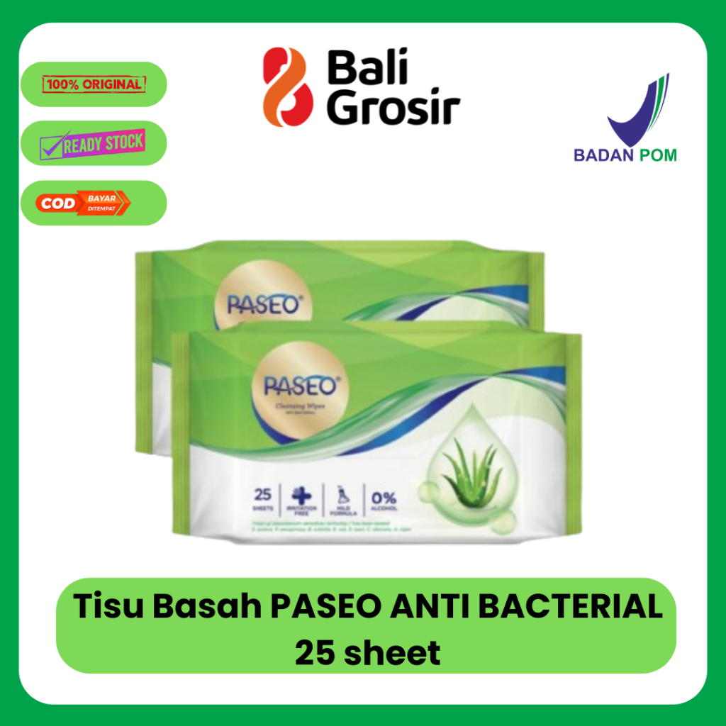 BALI GROSIR - Tissue Basah PASEO ANTI BACTERIAL 25 sheet
