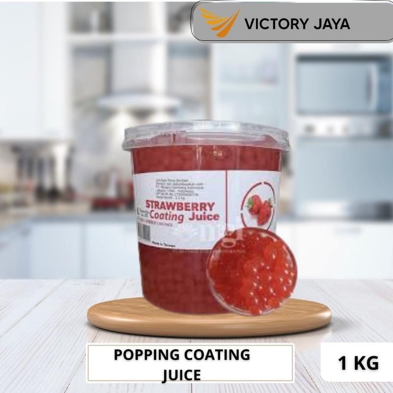 

Popping boba 1kg coating juice bubble strawberry