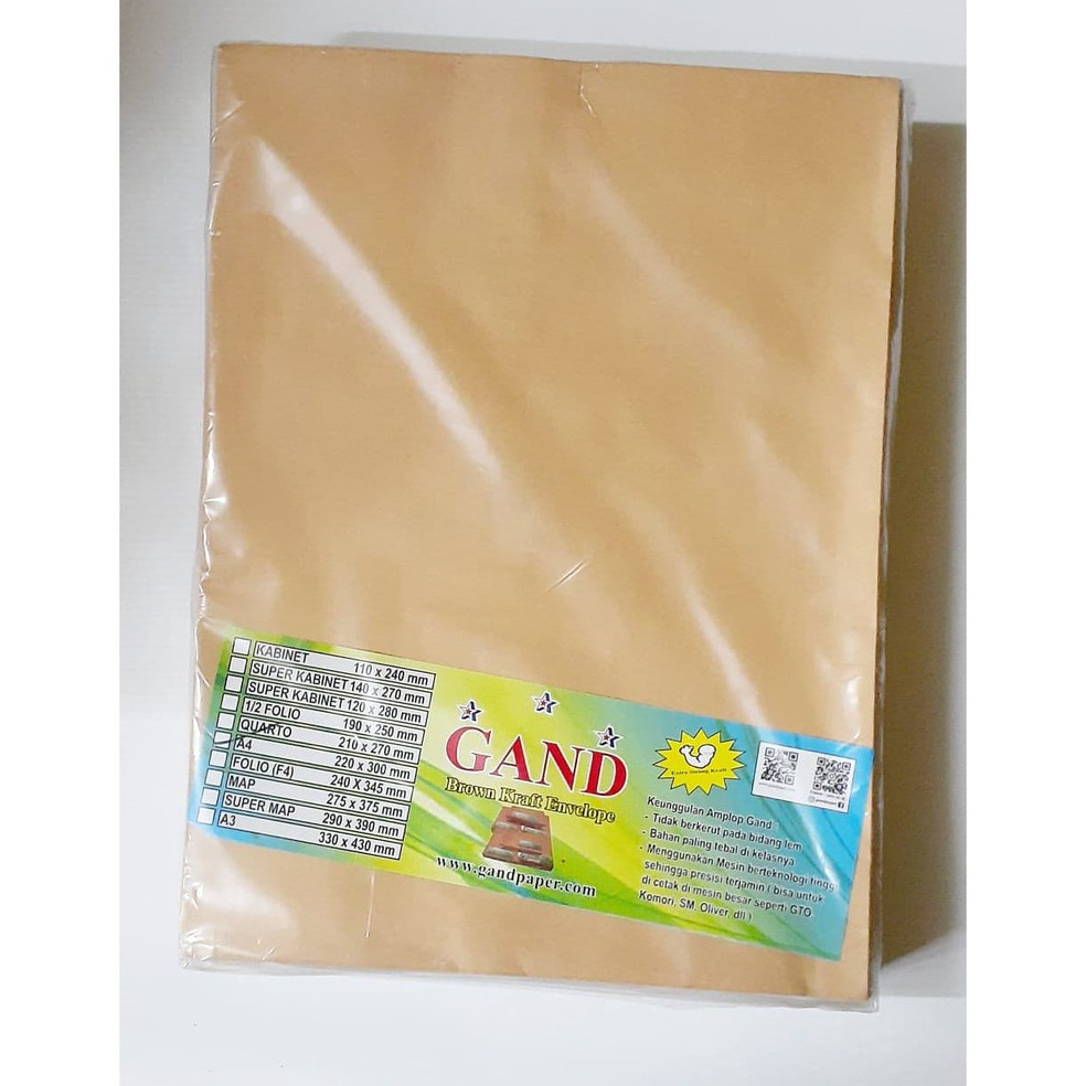 

KODE F7T8 GAND AMPLOP COKLAT A4 GAND ISI 1