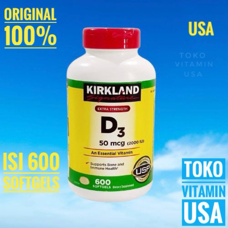 Kirkland Signature Vitamin D3 2000 IU Isi 600 Softgels Kirkland Vitamin D3 2000IU