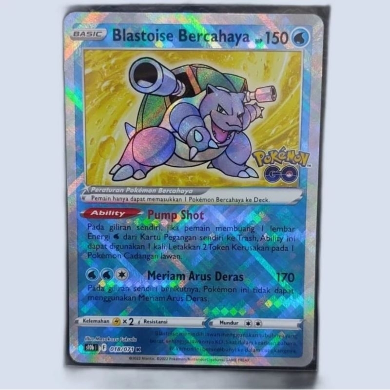 Kartu Pokemon TCG - Blastoise Bercahaya (S10b) 018/071