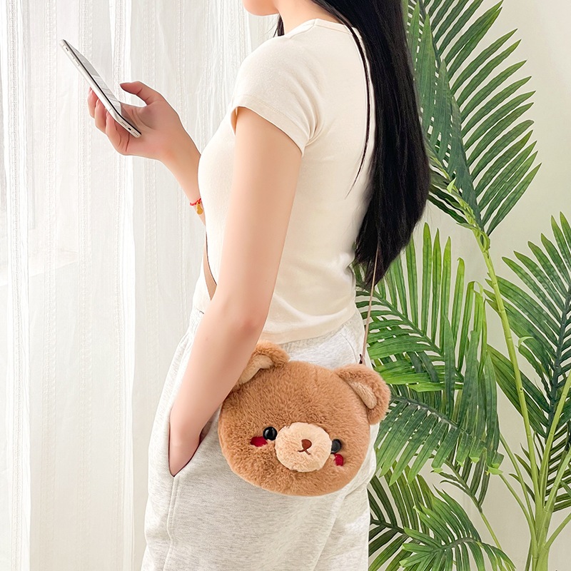 ROCKETLAND - Tas Selempang Wanita Anak Boneka Beruang Bear Kucing Domba  / Tas Boneka Bahan Plush