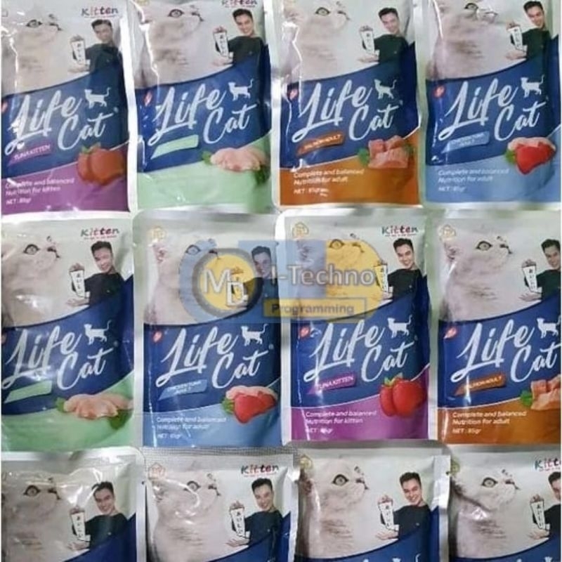 LIFE CAT POUCH Baim Wong 85gr Wet Food makanan kucing