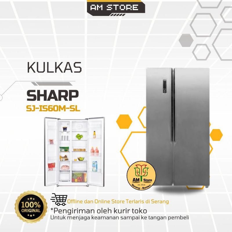 Kulkas Side by Side Sharp SJ-IS60M-SL
