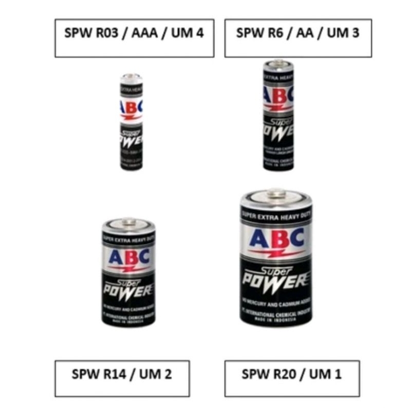Baterai ABC super power black AA & super power black besar