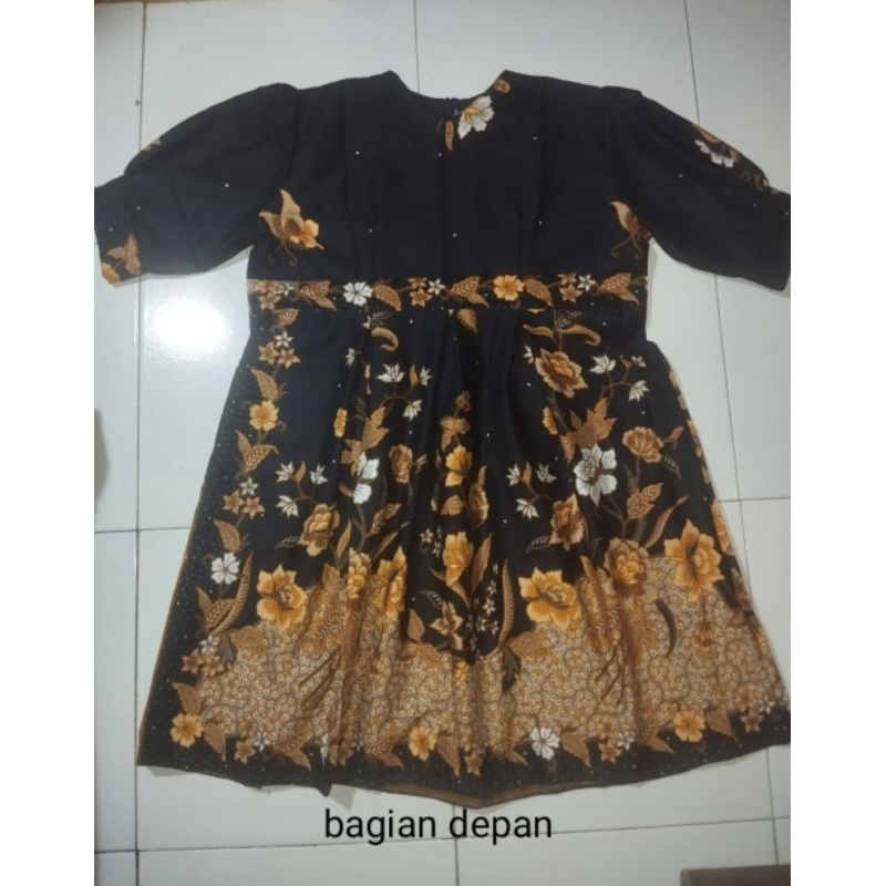 Dress Batik Jumbo Modern - Atasan Batik Wanita Terbaru - Baju Batik Dres Kerja Wanita