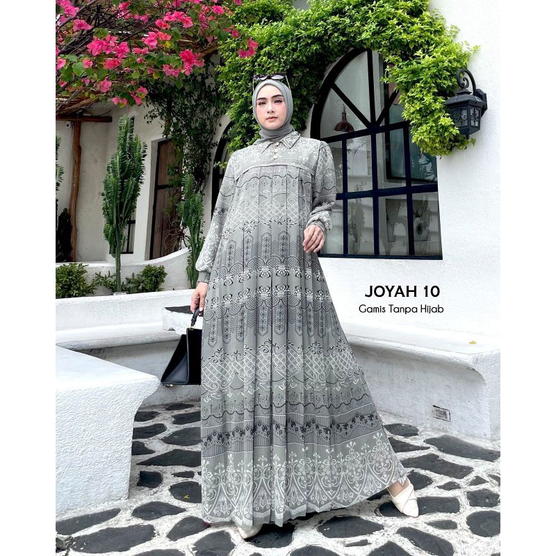 gamis syari terbaru 2024 set khimar JOYAH 10 ibu ibu terbaru set hijab lebaran wanita import