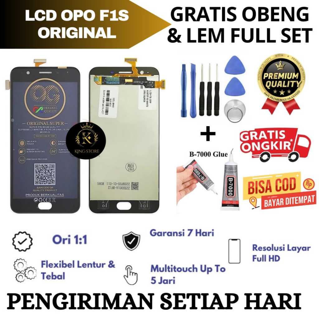 Lcd Touchscreen Oppo F1S Original FullSet / Lcd Oppo F1S Original Garansi Pabrik Full Set Obeng Dan 