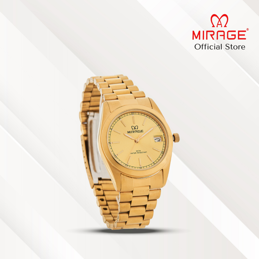 Mirage Jam Tangan Pria Analog TS 195 M Gold Original Stainless