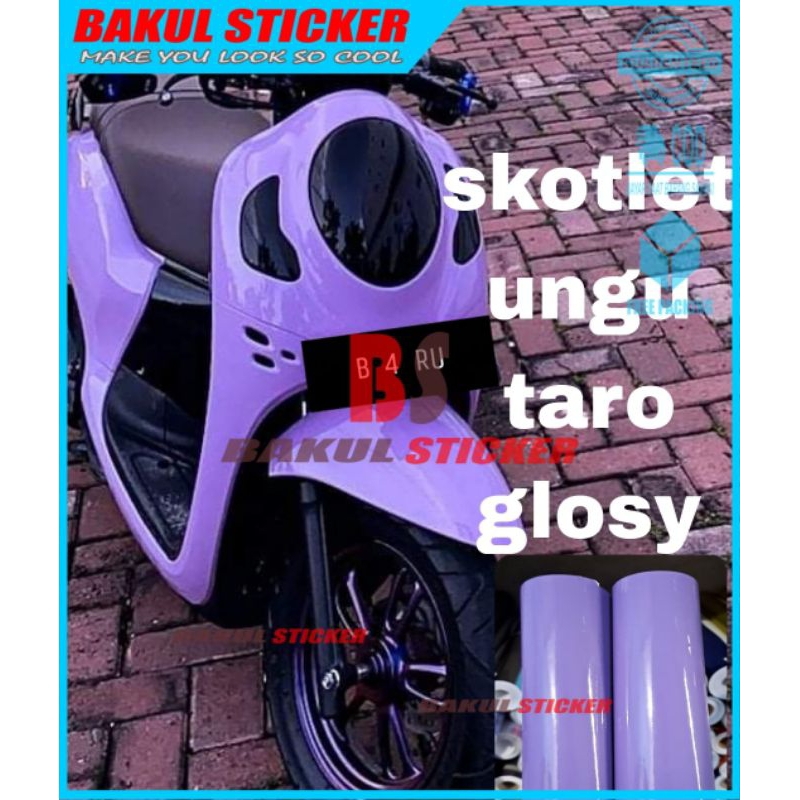 Sticker Skotlet Motor Warna Ungu Taro Ungu Lilak Stiker Scotlite Ungu Lilac Ungu Taro Untuk Variasi 