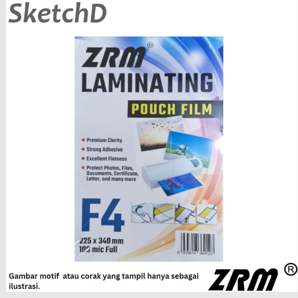 

Laminating Pouch Film F4-100 micron ZRM - 100 lembar