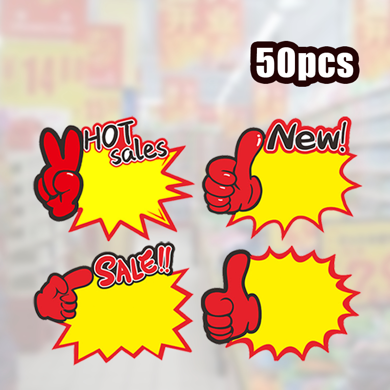 

Kertas Tag Harga 50pcs Pop Card Kartu Promo Price Tag Penjepit Harga Tulisan Promo Sale New Tag Kartu Promosi