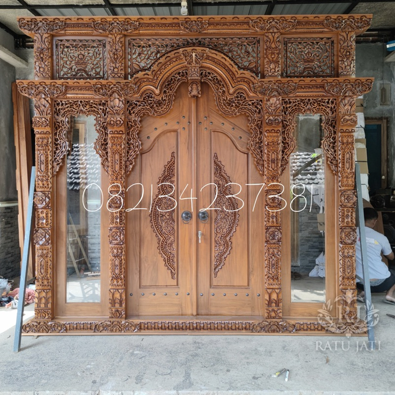 Pintu Gebyok | Gebyok Kaca | Gebyok Ukir Jepara Jati | Gebyok Ukir Jendela Kaca | Gebyok 3 Meter