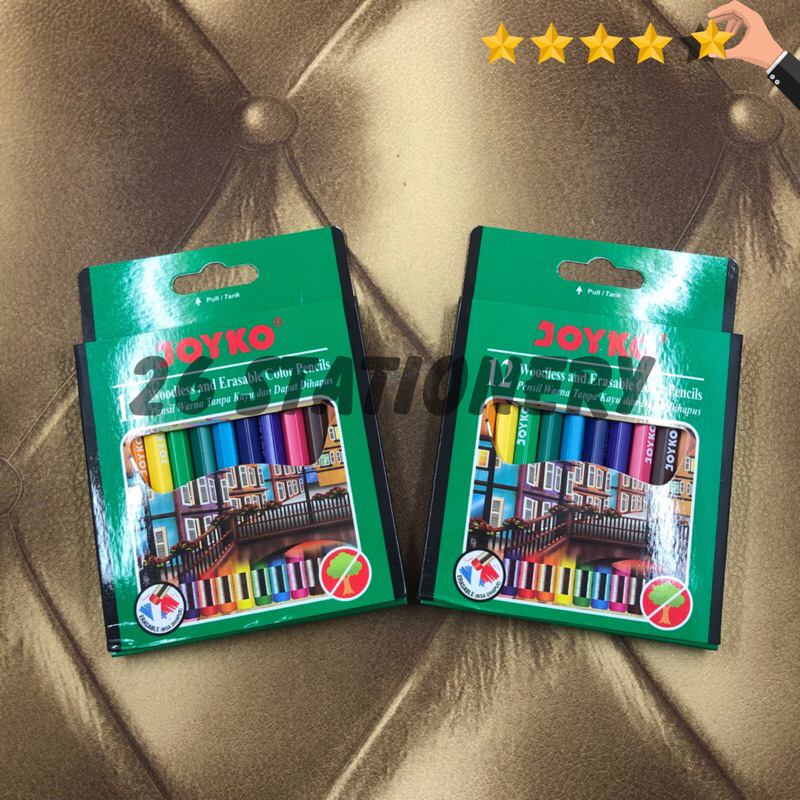 

Pensil warna joyko 12 colour / pensil warna pendek / Pensil warna penghapus / Pensil warna 12 warna