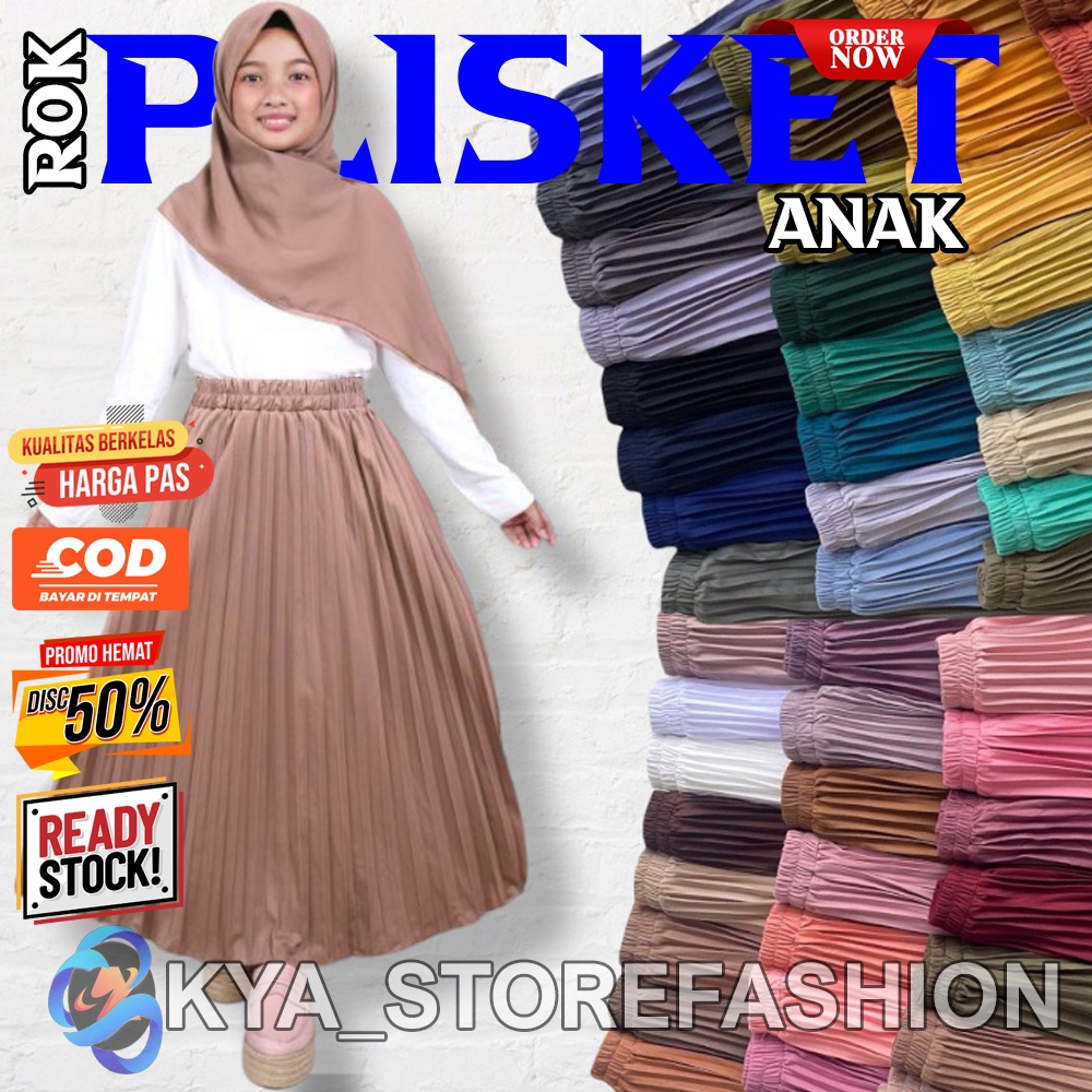 COD | AM.store2) Rok Plisket Anak Umur 5-14 Tahun / Rok Plisket Anak Perempuan/ Rok