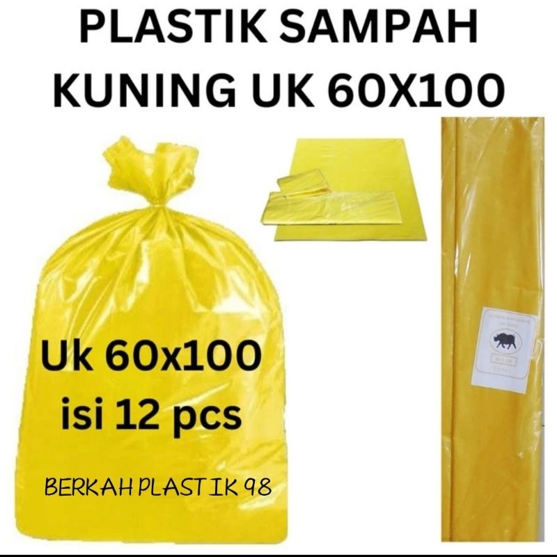 Kantong Plastik Sampah Uk 60X100, Plastik Sampah Kuning, Kantong Sampah