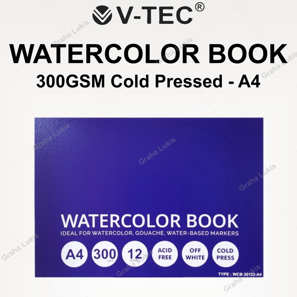 

KODE Q1F2 VTEC WATERCOLOR BOOK A4 3GSM COLDPRESSED