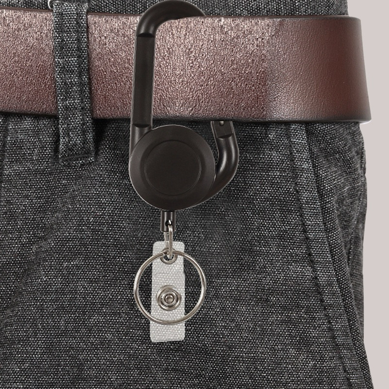 Gantungan Id Card Yoyo Carabiner /Gantungan Kunci Anti Maling Retractable Keychain Flexible /Carabin