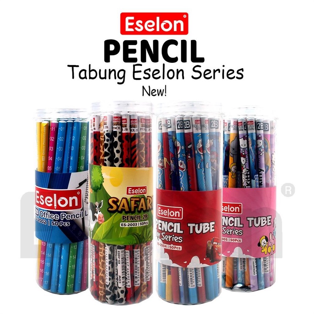 

KODE T94B 5pcs Pensil Karakter Eselon 1 Tabung Pensil 2B Karakter