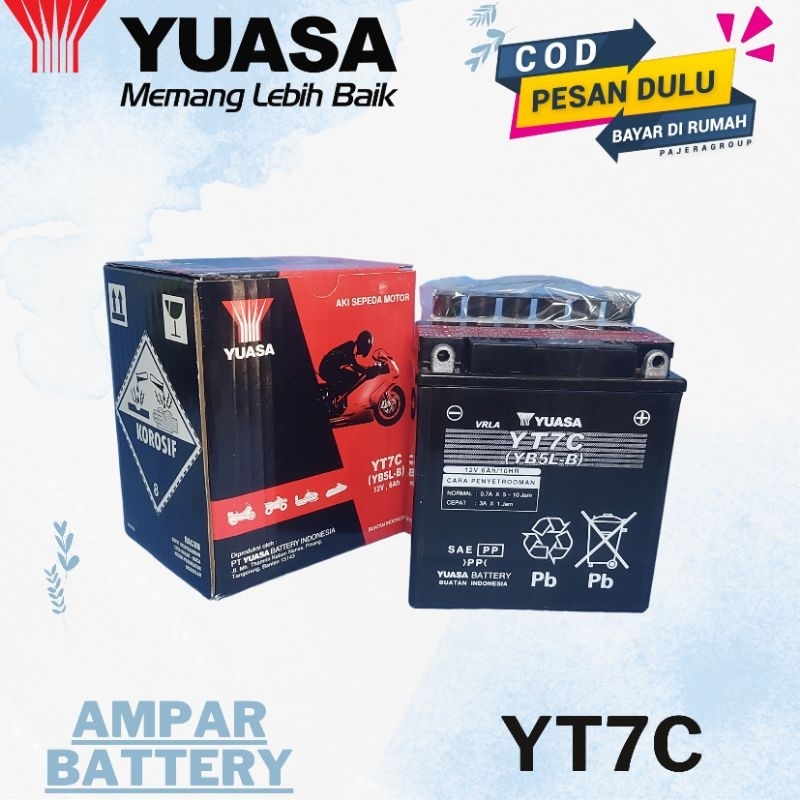 Accu Motor F1ZR Supra X Lama Supra Fit New Astrea Grand YUASA YT7C MF Aki Motor kering