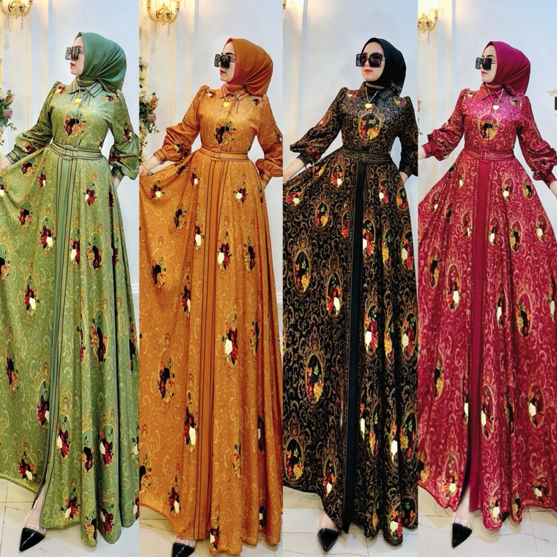 " BY SHR NEW " MAXI DRESS SCUBA CERMIN TAKUT ISTRI FULL KANCING BY SHR IMPORT// GAMIS SHR ORI// GAMI