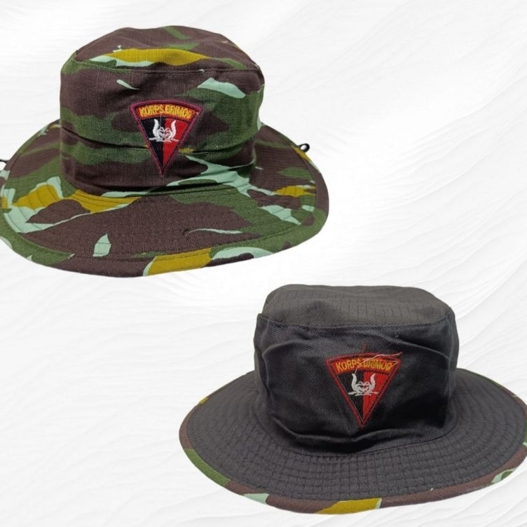 KODE G43Z Topi Rimba Loreng Hitam Brimob