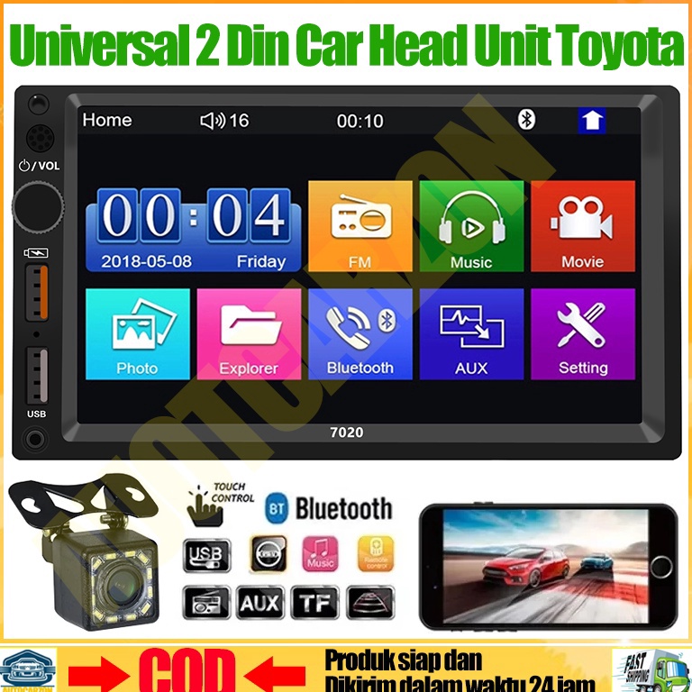 KODE G3D5 Ready yaCOD 7 Inci Head Unit 72 Universal 2 Din Mobil Audio Player Layar Sentuh Stereo Mob
