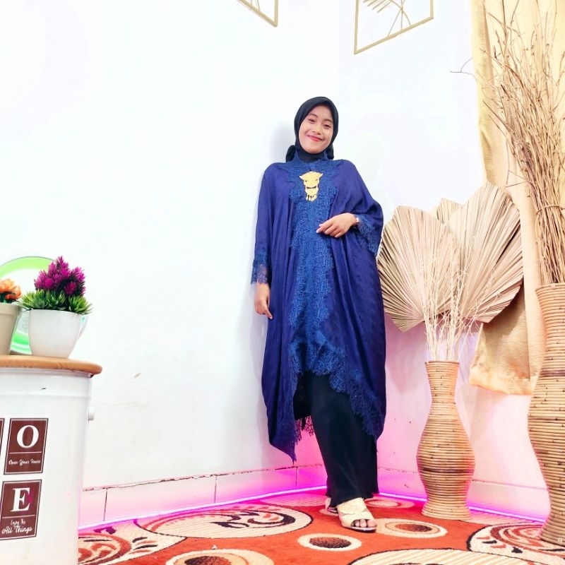Baju Midi Kaftan Gamis Busana Wanita Muslim Atasan Cewek Bahan Viscose Sutra