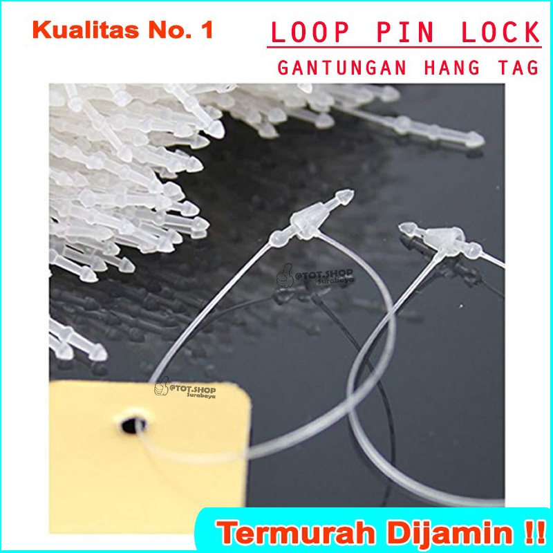 

1 Dos isi 5pcs LOOP PIN HANG TAG PLASTIK LOCK STRING PIN uk 3 4 5 Inch Tali Hangtag Baj ART Z3S2
