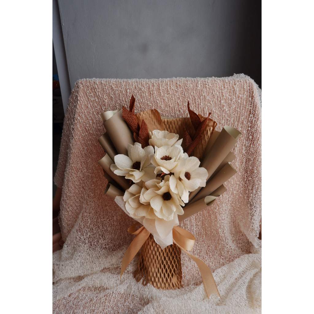 Aranasti Buket Bunga Artificial Rustic Size Medium | Buket Bunga untuk Cowok | Buket Bunga Wisuda | Buket Bunga Murah | Buket Bunga Palsu | Buket Bunga Kado Ulang Tahun