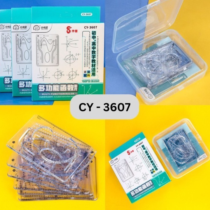 

KODE D4H LOGU Set Penggaris Busur multifungsi geometric ruler Isi 8 Penggaris