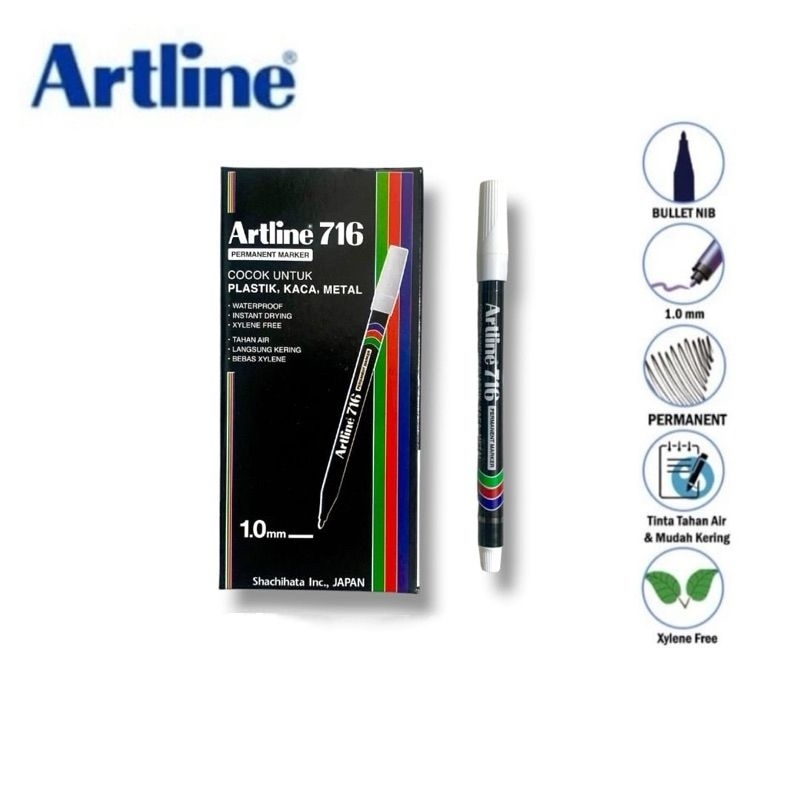 

Spidol Artline 716 Permanent Marker EK-716 Isi 12 Pcs