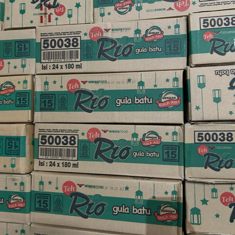 

teh rio gula batu 180ml 1 dus isi 24 cup