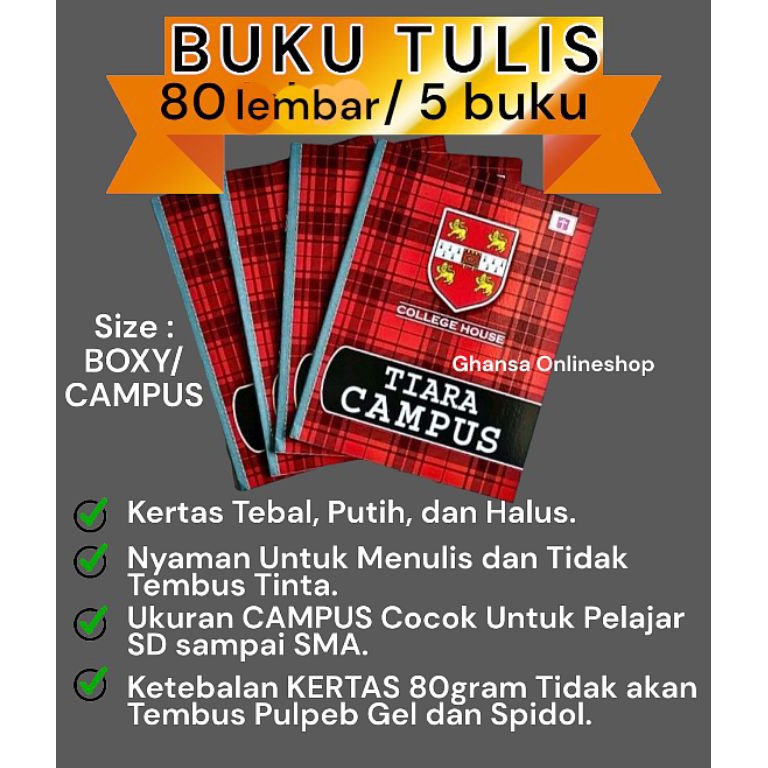 

KODE H3K BUKU TULIS TIARA CAMPUS MAXY ISI 8 LEMBARisi 5 buku